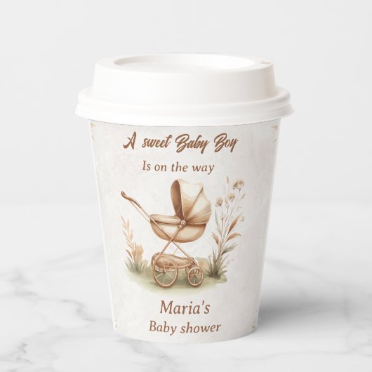 Baby Carriage Baby shower Papieren Bekers (Voorkant)