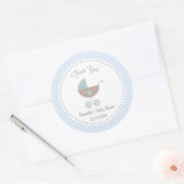 Baby Carriage Baby shower Sticker Blauw (Envelop)