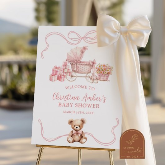 Baby Carriage Baby Shower Welcome Sign Poster