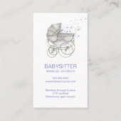 Baby Carriage Babysitter Visitekaartje (Voorkant)