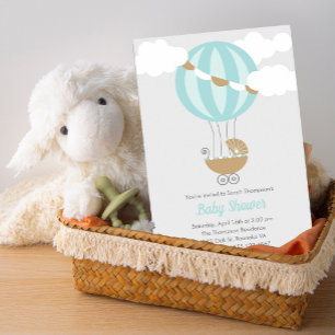 Baby Carriage Ballon Jongen Baby Shower Kaart