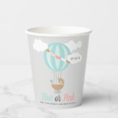 Baby Carriage Balloon Gender Reveal Party Papieren Bekers (Voorkant)