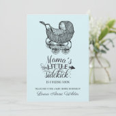 Baby Carriage Blue Boy Baby shower Kaart (Staand voorkant)