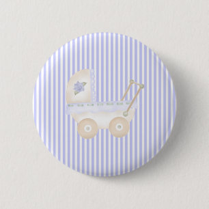 Baby Carriage Blue Ronde Button 5,7 Cm
