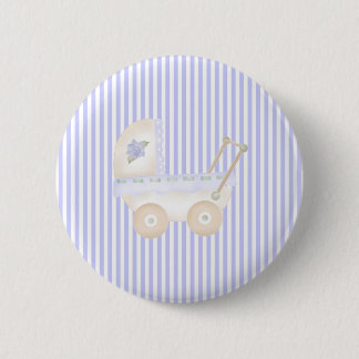 Baby Carriage Blue Ronde Button 5,7 Cm