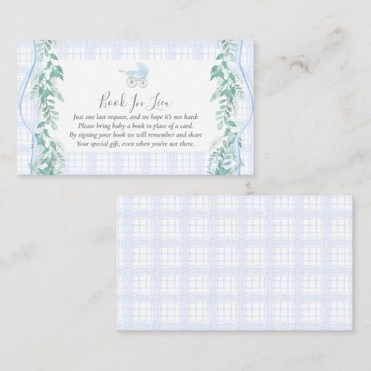 Baby Carriage Book in Lieu Insert kaart Visitekaartje (Voorkant / Achterkant)