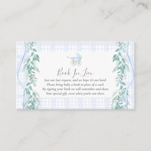 Baby Carriage Book in Lieu Insert kaart Visitekaartje (Voorkant)