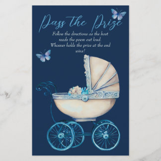 Baby Carriage Boy Baby shower Pass het prijsspel