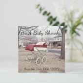 Baby Carriage, buggy Afbeelding buiten kinderwage Save The Date (Staand voorkant)