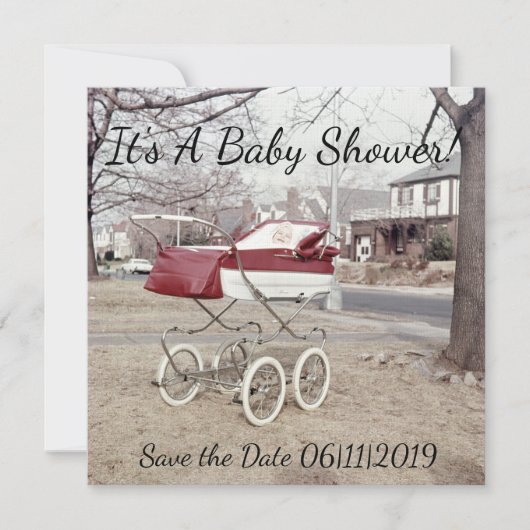 Baby Carriage, buggy Afbeelding buiten kinderwage Save The Date (Voorkant)
