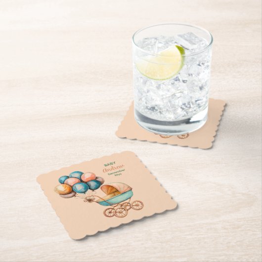 Baby Carriage Coaster Kartonnen Onderzetters (Insitu)