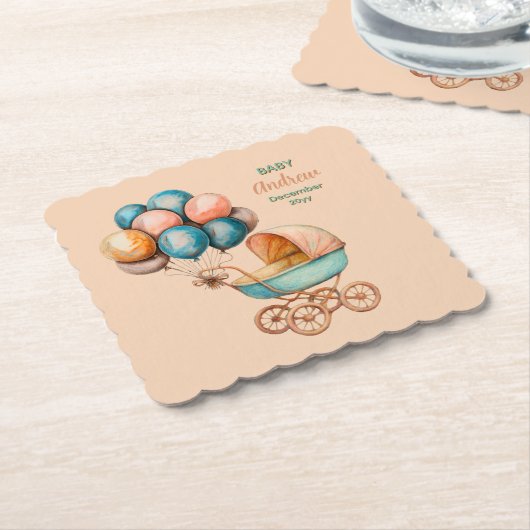 Baby Carriage Coaster Kartonnen Onderzetters (Gebogen)