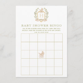 Baby Carriage Crest | Baby shower Bingo Spel Informatiekaartje