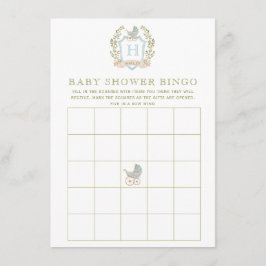 Baby Carriage Crest | Baby shower Bingo Spel Informatiekaartje