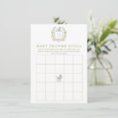 Baby Carriage Crest | Baby shower Bingo Spel Informatiekaartje (Staand voorkant)