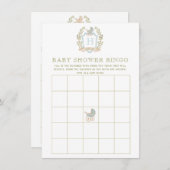 Baby Carriage Crest | Baby shower Bingo Spel Informatiekaartje (Voorkant / Achterkant)
