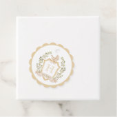 Baby Carriage Crest Monogram | Neutraal Baby showe Bedankjes Labels (In situ)