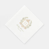 Baby Carriage Crest Monogram | Neutraal Baby showe Servet (Hoek)