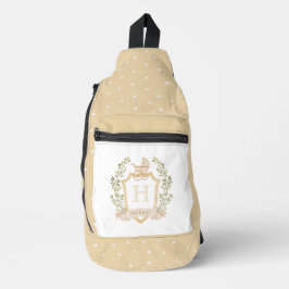 Baby Carriage Crest Monogram | Neutrale Baby Sling Bag