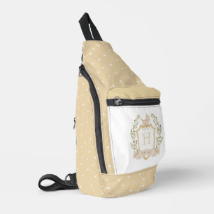 Baby Carriage Crest Monogram   Neutrale Baby Sling Bag
