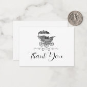 Baby Carriage Dank u kaart Notitiekaartje (Voorkant / Achterkant in situ)