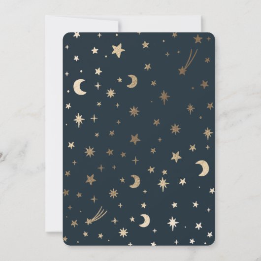  Baby Carriage Elegant Navy Baby shower Kaart (Achterkant)