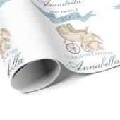  Baby Carriage en Blue Bunny Baby Boy Cadeaupapier (Rol Hoek)