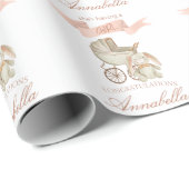 Baby Carriage en Bunny Baby Meisje Cadeaupapier (Rol Hoek)