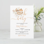 Baby Carriage Floral Baby shower Kaart (Staand voorkant)