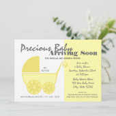 Baby Carriage Geel en Grijs Kaart (Staand voorkant)