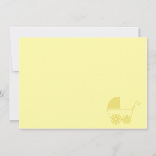 Baby Carriage Geel en Grijs Kaart (Achterkant)