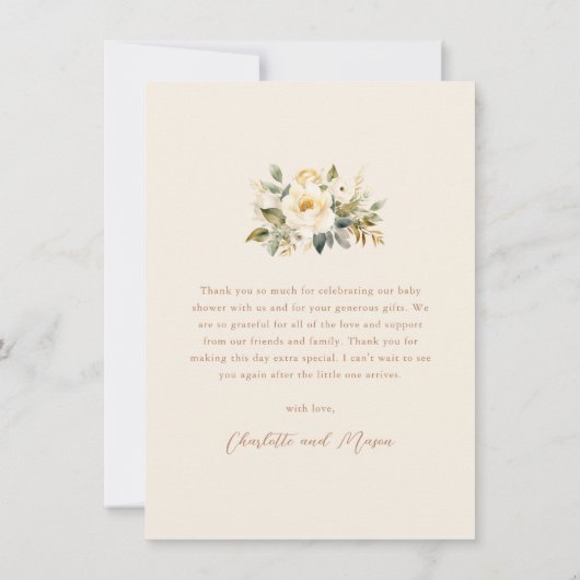  Baby Carriage Genderneutraal Baby shower Bedankkaart (Achterkant)