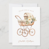  Baby Carriage Genderneutraal Baby shower Bedankkaart (Voorkant)