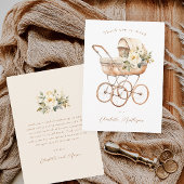  Baby Carriage Genderneutraal Baby shower Bedankkaart