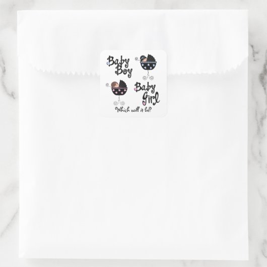 Baby Carriage Geslacht onthullen Stickers (Tas)