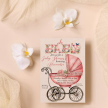Baby Carriage Girl Baby shower