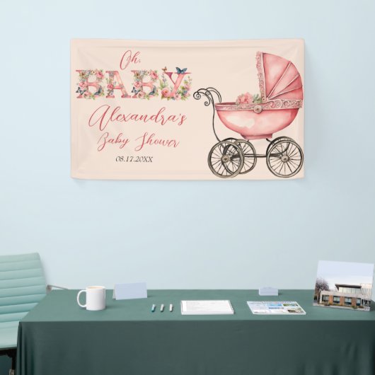 Baby Carriage Girl Baby shower Spandoek (Beurs)