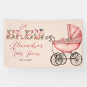 Baby Carriage Girl Baby shower Spandoek (Horizontaal)