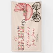 Baby Carriage Girl Baby shower Spandoek (Verticaal)