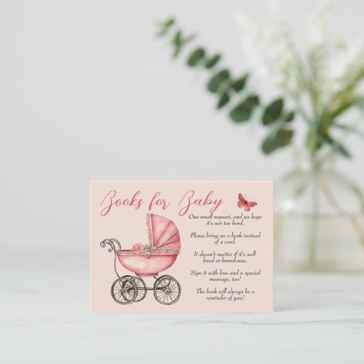 Baby Carriage Girl Boeken voor Baby Informatiekaartje (Staand voorkant)