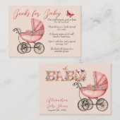 Baby Carriage Girl Boeken voor Baby Informatiekaartje (Voorkant / Achterkant)