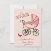 Baby Carriage Girls Baby shower Bedankt (Achterkant)