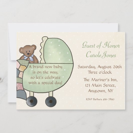Baby Carriage Green Kaart (Voorkant)