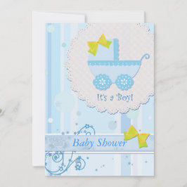 Baby Carriage "It's a Boy" Blauw Baby shower Kaart