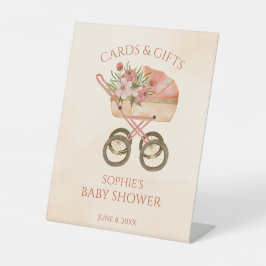 Baby Carriage Kaarten & Gifts Sign Baby shower Reclamebord Met Voetstuk