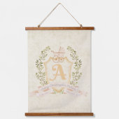 Baby Carriage Monogram A Nursery Hangend Wandkleed (Voorkant)
