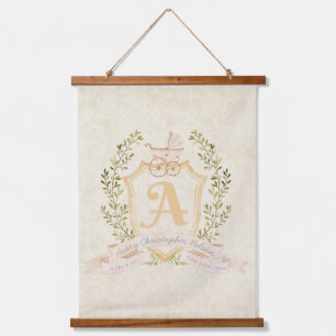 Baby Carriage Monogram A Nursery Hangend Wandkleed