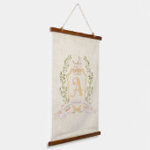 Baby Carriage Monogram A Nursery Hangend Wandkleed (Gebogen)