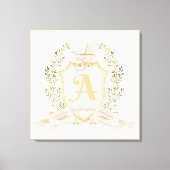 Baby Carriage Monogram A Stretted Canvas Print (Voorkant)