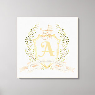 Baby Carriage Monogram A Stretted Canvas Print